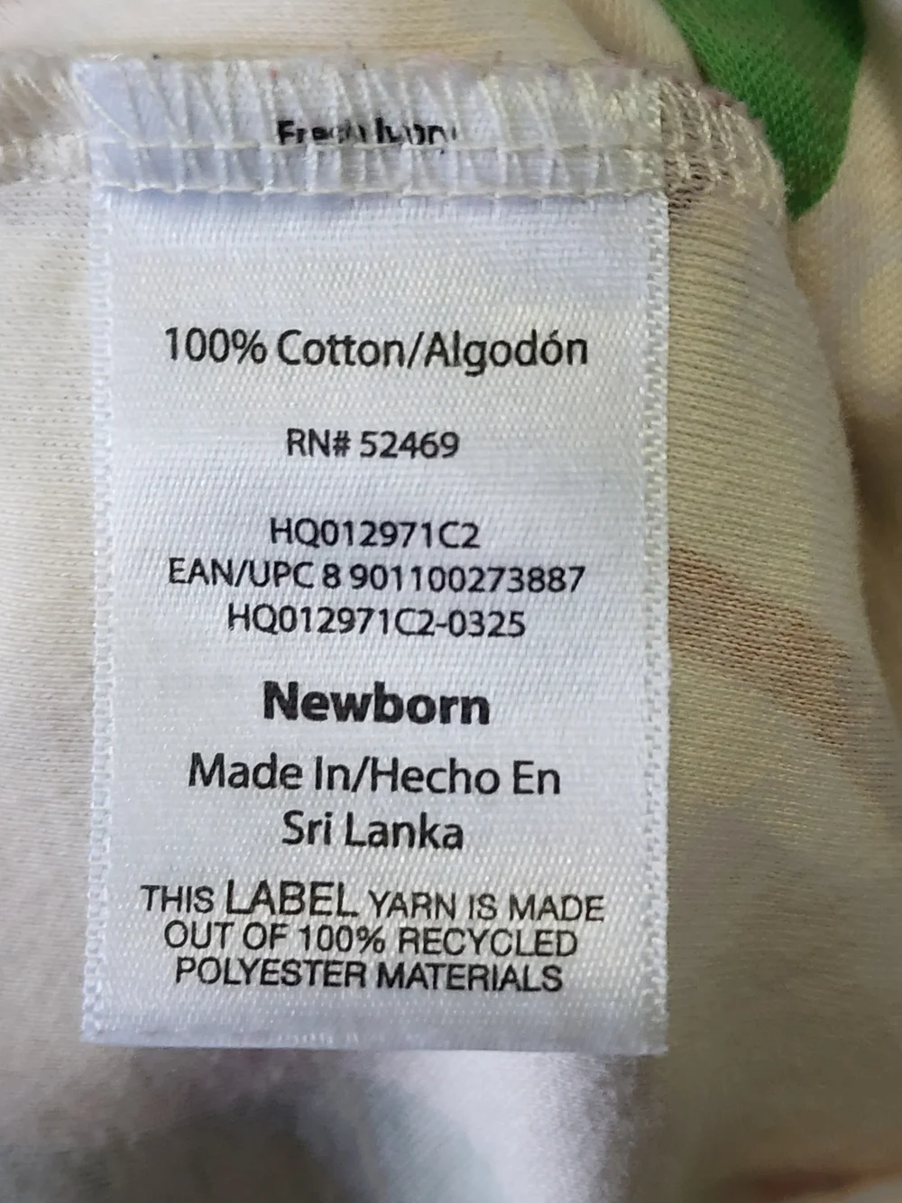 Wonder Nation Newborn 100% Cotton Footed One-Piece Pear Pajamas.